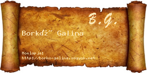 Borkó Galina névjegykártya